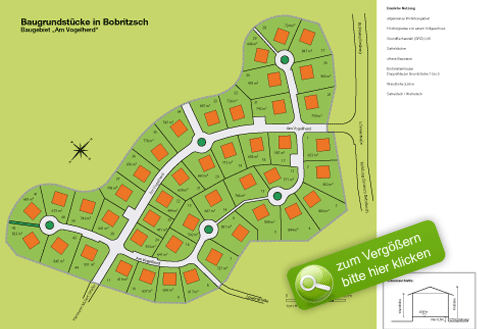 Lageplan der Baugrundstücke in Freiberg - Bobritzsch